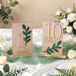 lot 2122 image: Wenqik Wooden Table Numbers 1-10 with Stands