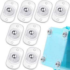 lot 2152 image: Honoson Self-Adhesive Caster Wheels, Clear, 8 Pcs