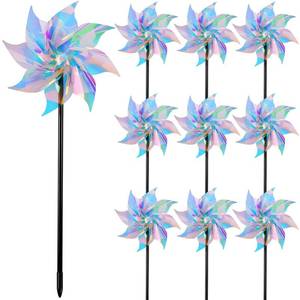 lot 2178 image: Hausse 10-Pack Reflective Pinwheels with Stakes