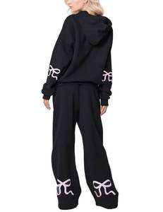 lot 2187 image: SHBECYDE Womens Bow Graphic Hoodie and Sweatpants Set L