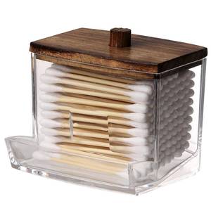 lot 2200 image: Tbestmax 7 oz Cotton Swab Pads Holder with Wood Lid