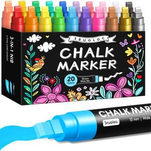 lot 2320 image: Chalk Markers 20-Color Set 10mm Nib