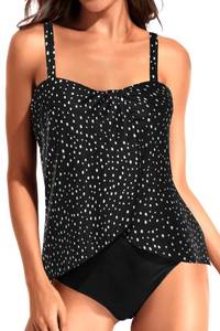 lot 2323 image: Tempt Me Womens One Piece Swimsuit Tummy Control Black Dot L
