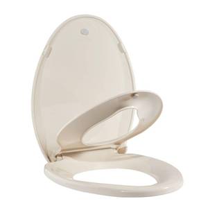lot 7495 image: GarveeTech Toilet Seat With Toddler Seat Built In, Elongated Toilet Seat for Potty Training, Fits Both Adults and Children, Slow Close and Magnetic Closure-Ideal for Family Bathroom(Elongated Almond)