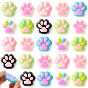 lot 8391 image: JOYIN 24 Pc Mini Cat Paw Squishy Toys, 8 Designs