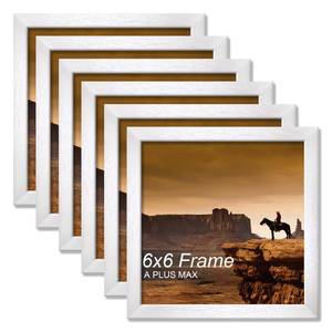 lot 8399 image: A Plus Max Picture Frame Set of 6 White 6x6 Square