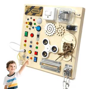 lot 8407 image: Busy Board Montessori Toy Deep Yellow