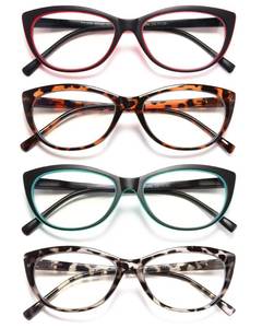 lot 8416 image: EYEURL Cat Eye Reading Glasses 1.75 Blue Light Blocking