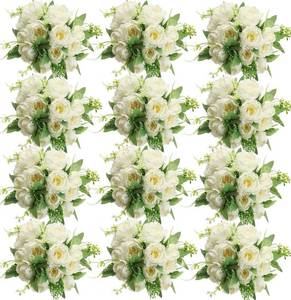 lot 9505 image: Nagobi 12 Bundles White Peonies Artificial Flowers Bulk for Centerpiece