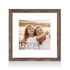 lot 9567 image: Hongkee 12x12 Picture Frame with Real Glass Wood Frame, 1 Pack (Mat 8x8)