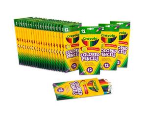 lot 9585 image: Crayola Bulk Colored Pencils for Kids (24pk), Teacher Classroom Must Haves, School Supplies for Preschool & Kindergarten, 12 Colors