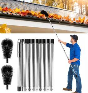 lot 9591 image: Gutter Cleaning Tools From The Ground - 12.7-Foot Adjustable Gutter Cleaner Tools with Bendable Nylon Brush,No Ladder Needed��Makes it Easy To Clean Leaves, Branches And Debris from Gutters