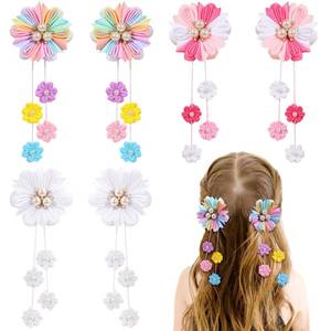 lot 10141 image: OAOLEER 6PCS Hair Bows for Girls, Flower Hair Accessories for Girls
