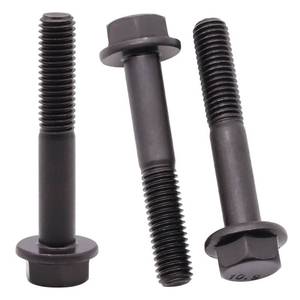 lot 10144 image: M8-1.25 x 60mm (10 Pack) Flanged Hex Head Bolts, Hexagon Flange Screws, Black Oxide Finish, 10.9 Grade Alloy Steel, Motocycle Car Bolts Replacements, Partial Thread