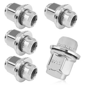 lot 10150 image: MLAHUIER 5PCS M12x1.5 Chrome Lug Nuts, Chrome Closed End Mag Style Lug Nuts with Washer Replaces OEM#90084-94001, Lug Nut Lock Set Compatible with Toyota Corolla Camry Tacoma Lexus