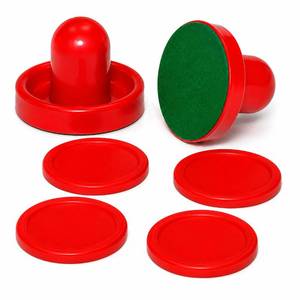 lot 10161 image: 2 Air Hockey Pushers and 4 Air Hockey Pucks for Game Tables  Replacement Air Hockey Paddles and Pushers  Perfect Accessories for Air Hockey Games (2 Striker, 4Pucks) (Red, S)