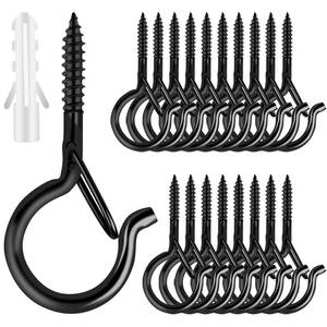 lot 10174 image: 25 PCS Screw Hooks for Outdoor String Lights, Q Hangers String Light Hooks