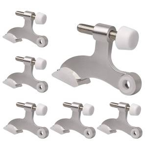 lot 10224 image: KOVOSCH 6 Pack Hinge Pin Door Stopper Brushed Satin Nickel - Adjustable Heavy Duty Hinge Pin Door Stops with White Rubber Bumper Tips