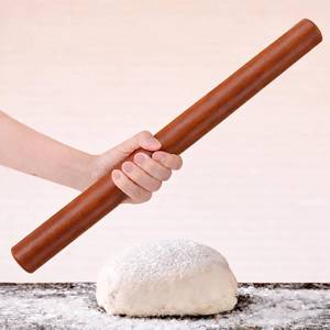 lot 10225 image: 17 Inch French Rolling Pin, Wooden Dough Roller for Baking, Solid Wood Tapered Rolling Pin for Pizza, Pie Crust, Cookies, Pastry, Non-Stick, Easy Control Kitchen Baking Tool, Red Wood