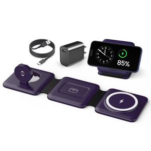 lot 10250 image: Iseyyox Charging Station for Mag Safe Apple - 3 in 1 Magnetic Foldable Wireless Charger Pad - Travel Charging Mat for iPhone 17 16 15 14 13 12 Pro Max Plus Watch & Airpods