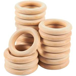 lot 10254 image: Juvale Wooden Circles for Macrame & Crafts - 20-Pack, 2.2-in Dia Natural Unfinished Wood Circles for Pot Holder & Crochet Towel Rings, Jewelry Making Supply