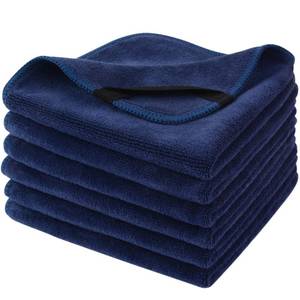 lot 10256 image: SINLAND Microfiber Facial Cloths Fast Drying Washcloth 12inch x 12inch (6pack, Navy Blue)