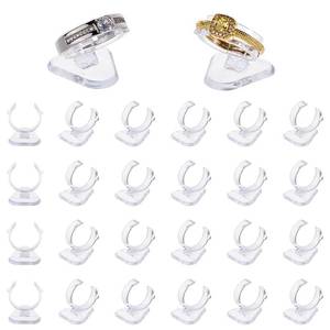 lot 10263 image: DICOSMETIC 25Pcs Clear Plastic Ring Holder Triangle Ring Display Stands Creative Jewelry Display Holders Transparent Rings Organizer Rack for Women Men Wedding Home Store Room Decor