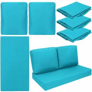 lot 11872 image: Wenqik 3-Piece Waterproof Outdoor Seat Cushion Covers, Peacock Blue