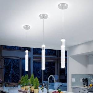 lot 11890 image: IDEQUY Modern LED Chrome Crystal Pendant Light