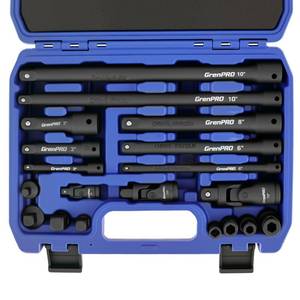 lot 11904 image: GRENPRO 19-Piece Impact Socket Extension Set 50BV30