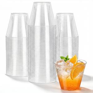 lot 11905 image: N9R 9 oz Clear Plastic Cups Disposable 100 Pack