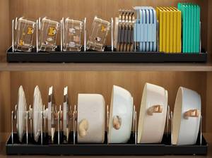lot 11917 image: Mustorn 2 Pack Expandable Pots and Pans Organizer