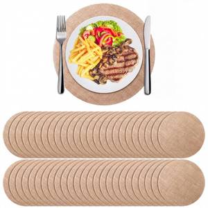 lot 11940 image: Yunlly Burlap Round Placemats Set of 48, 11.8 Inch