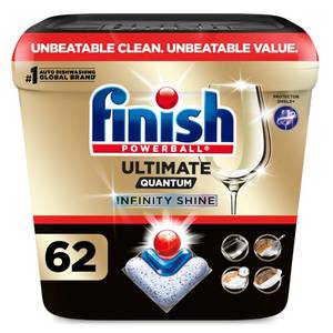 lot 12277 image: Finish Ultimate Quantum Dishwasher Pods, 62ct
