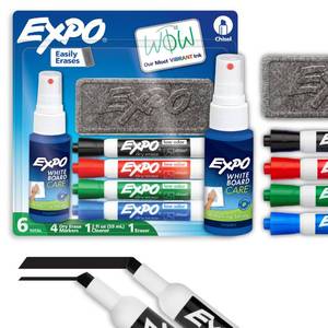 lot 12297 image: EXPO Dry Erase Markers Kit Chisel Tip 6 Count