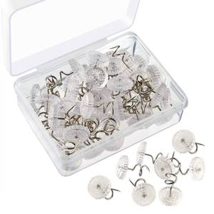 lot 12317 image: KUUQA 50 Pc Upholstery Twist Pins Clear Heads
