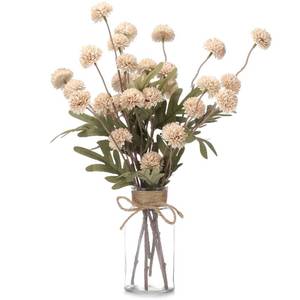 lot 17340 image: Qunwreath Artificial Mums Flowers with Vase - 6 Stems