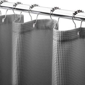 lot 18180 image: AmazerBath Grey Waffle Shower Curtain 36x72 Inches