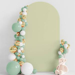 lot 18194 image: Wokceer 7.2 ft Arch Backdrop Cover Sage Green Spandex