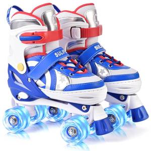 lot 19247 image: SULIFEEL Rainbow Unicorn Kids Roller Skates for Girls Boys, SIZE 1-4