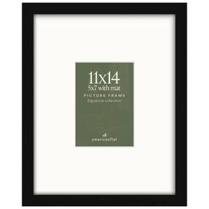 lot 19250 image: Americanflat 11x14 Picture Frame - Matted to 5x7 - Engineered Wood - Black