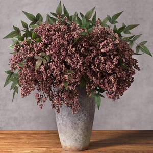 lot 19257 image: 3-Piece 43in Faux Berry Stems Dusty Plum