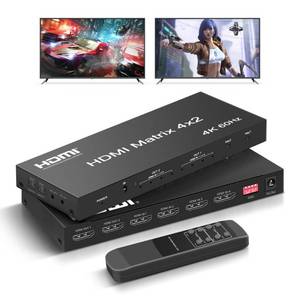 lot 19266 image: FERRISA 4K60Hz HDMI 4x2 Matrix Switch with Remote