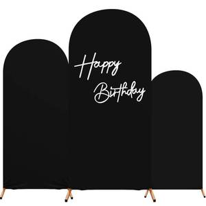 lot 19275 image: Tingjoo 3-Set Birthday Arch Backdrop Cover 4ft5ft6ft Black