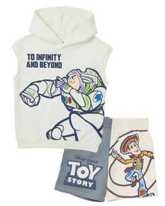 lot 20211 image: Disney Toy Story Boys Sleeveless Outfit Set, 3T, Ivory (Shorts Only)