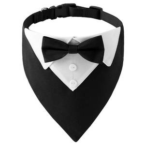 lot 20218 image: ADOGGYGO Dog Tuxedo Collar with Bow Tie, Large, Black