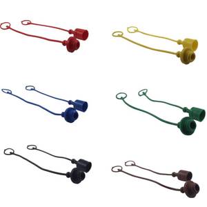 lot 20241 image: 6 Sets 12��Agricultural ISO 5675 JD Sub Compact Tractor Hydraulic Coupler Male Dust Cap And Female Plug Cover Set(Red,Blue,Black,Yellow,Green,Brown)