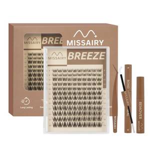 lot 20242 image: MissAiry Spider Breeze Lash Clusters Kit, Wispy Natural Eyelash Clusters DD Curly Lashes Cluster 8-16mm Cluster Eyelash Extensions Reusable Individual Lashes with Invisible Band for DIY at Home