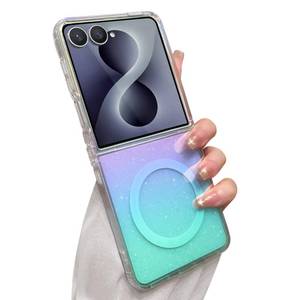 lot 20249 image: SAKUULO Magnetic Case for Samsung Galaxy Z Flip 8, Iridescent Sparkle