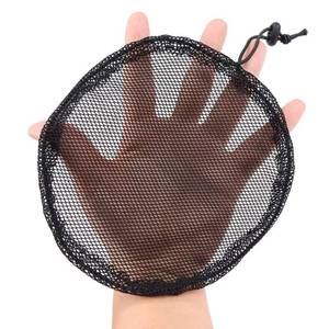 lot 20251 image: 5 Pcs Hair Net for Making Afro Puff Drawstring Ponytail And Afro Hair Bun - Black Glueless Ponytail Hairnet with 10 Pcs Wig Combs - Adjustable Strap Afro Hair Bun Weaving Net For Women (SRound)